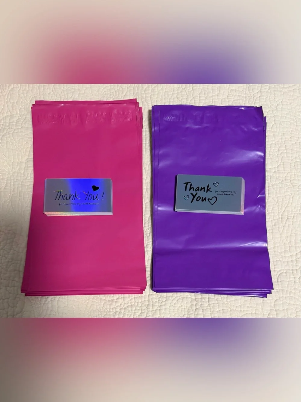 Shipping Supplies! You pick Pink or Purple (25 6x9 polys and 25 thank you cards)